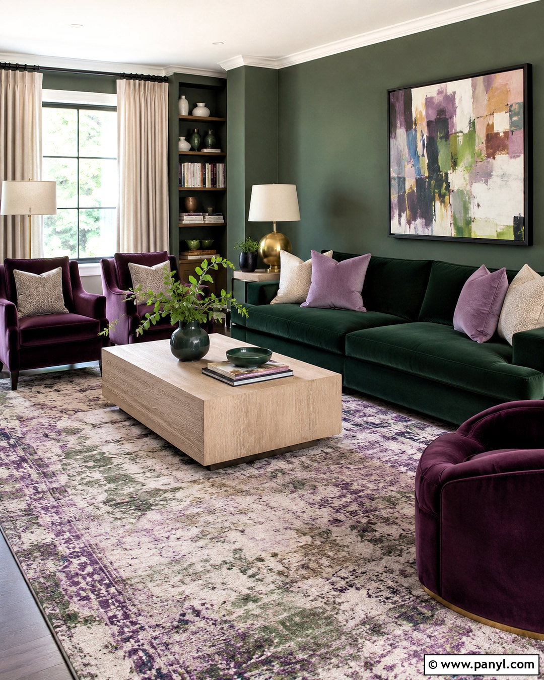Dark Green And Plum Living Room - 20 dark green living room color scheme ideas
