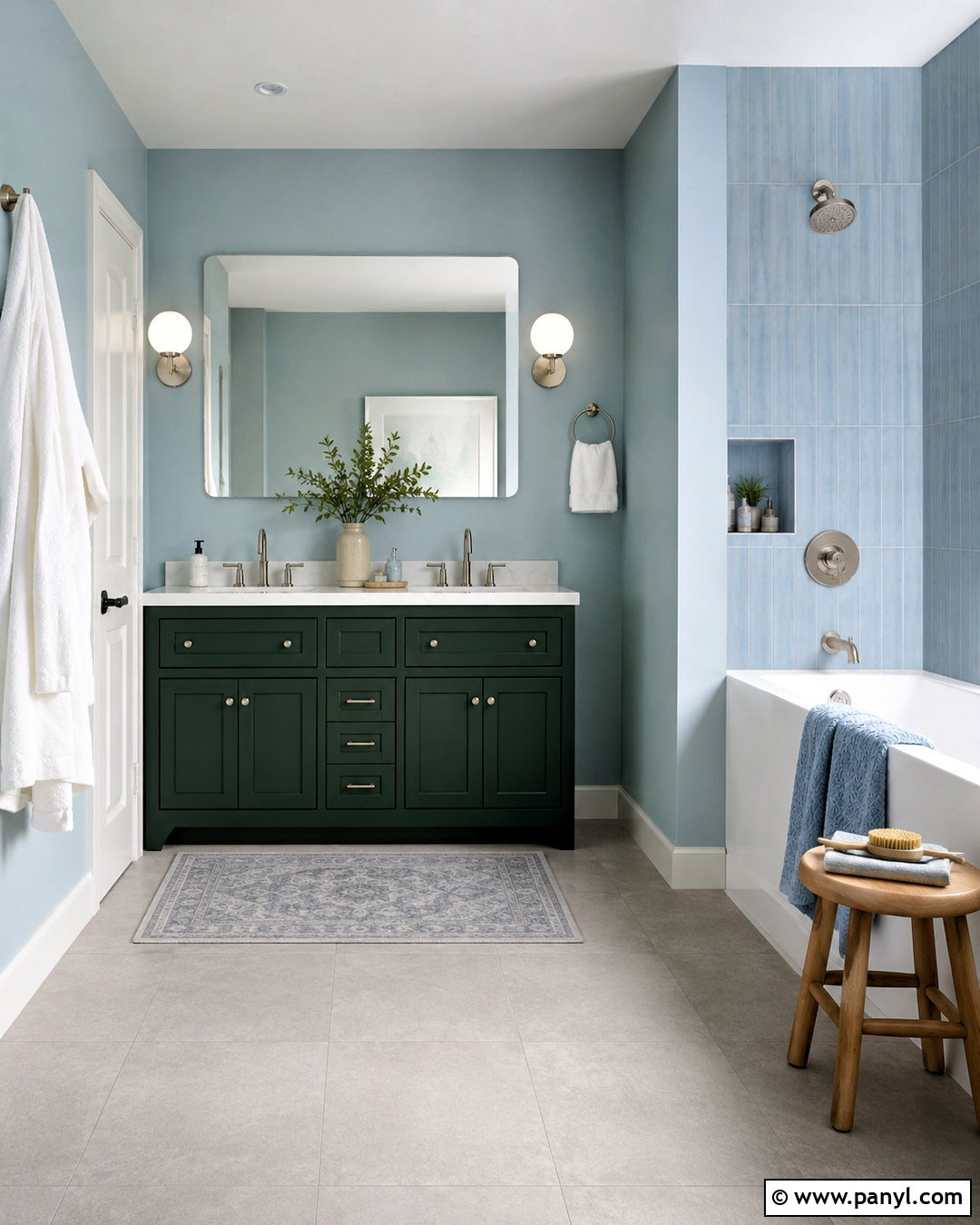 Dark Green And Powder Blue Bathroom - 20 dark green color scheme ideas