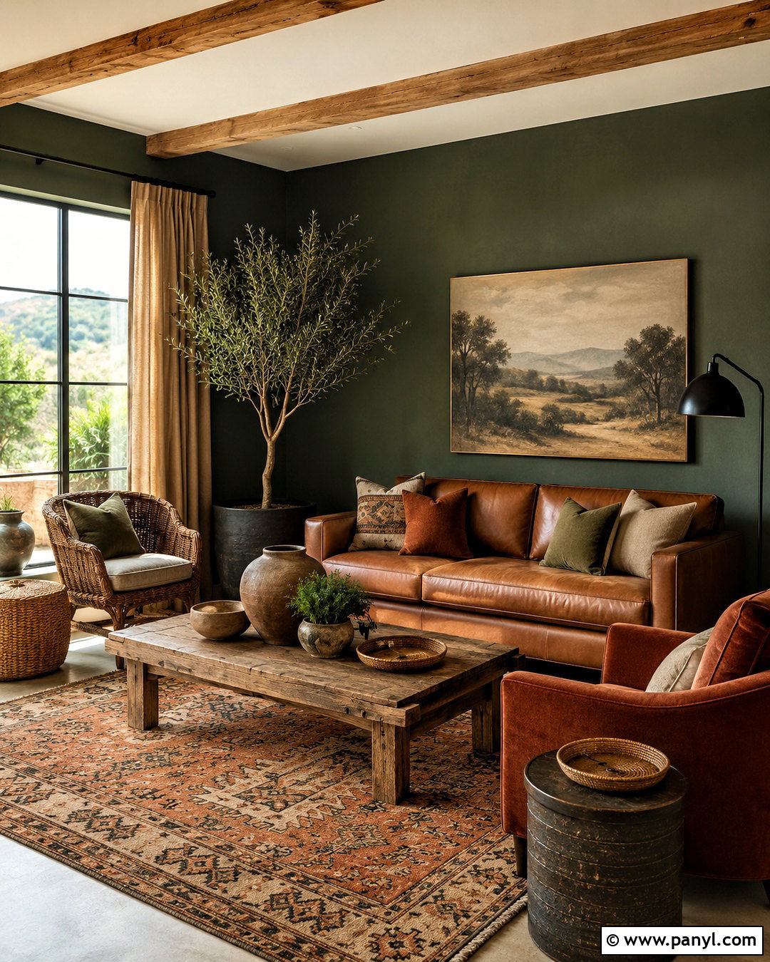 Dark Green And Terracotta Lounge - 20 dark green lounge ideas