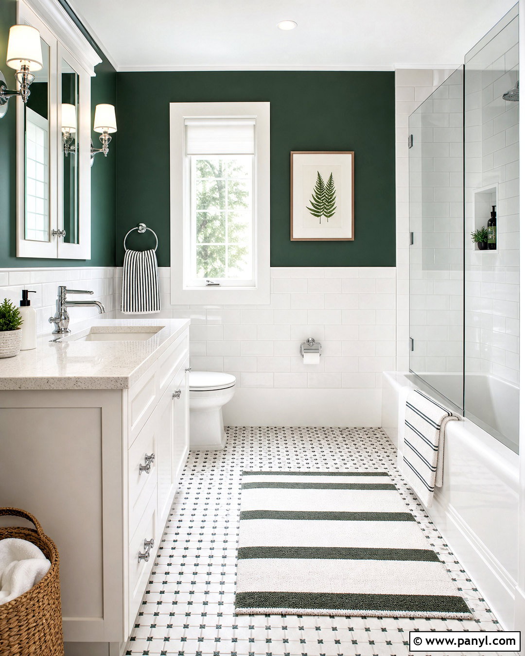 Dark Green And White Bathroom - 20 dark green bathroom ideas