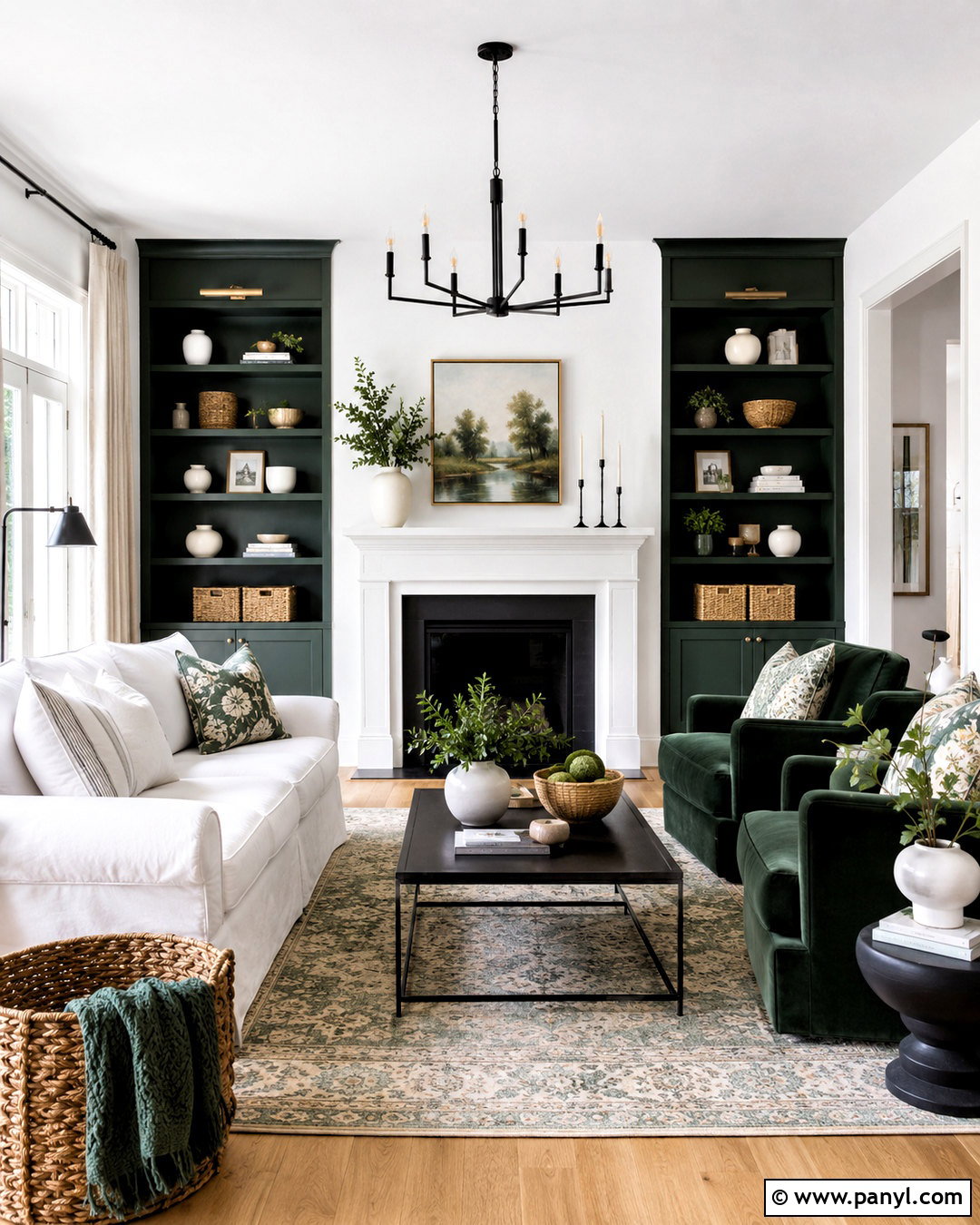 Dark Green And White Living Room - 20 dark green living room color scheme ideas