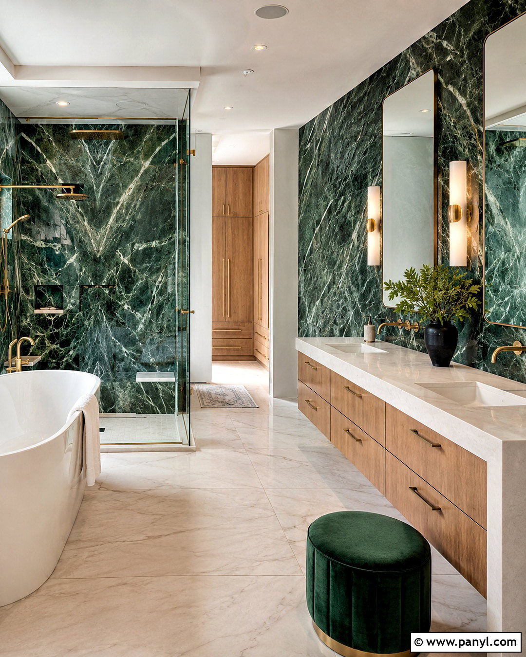 Dark Green And White Luxury Bathroom - 20 dark green and white bathroom ideas