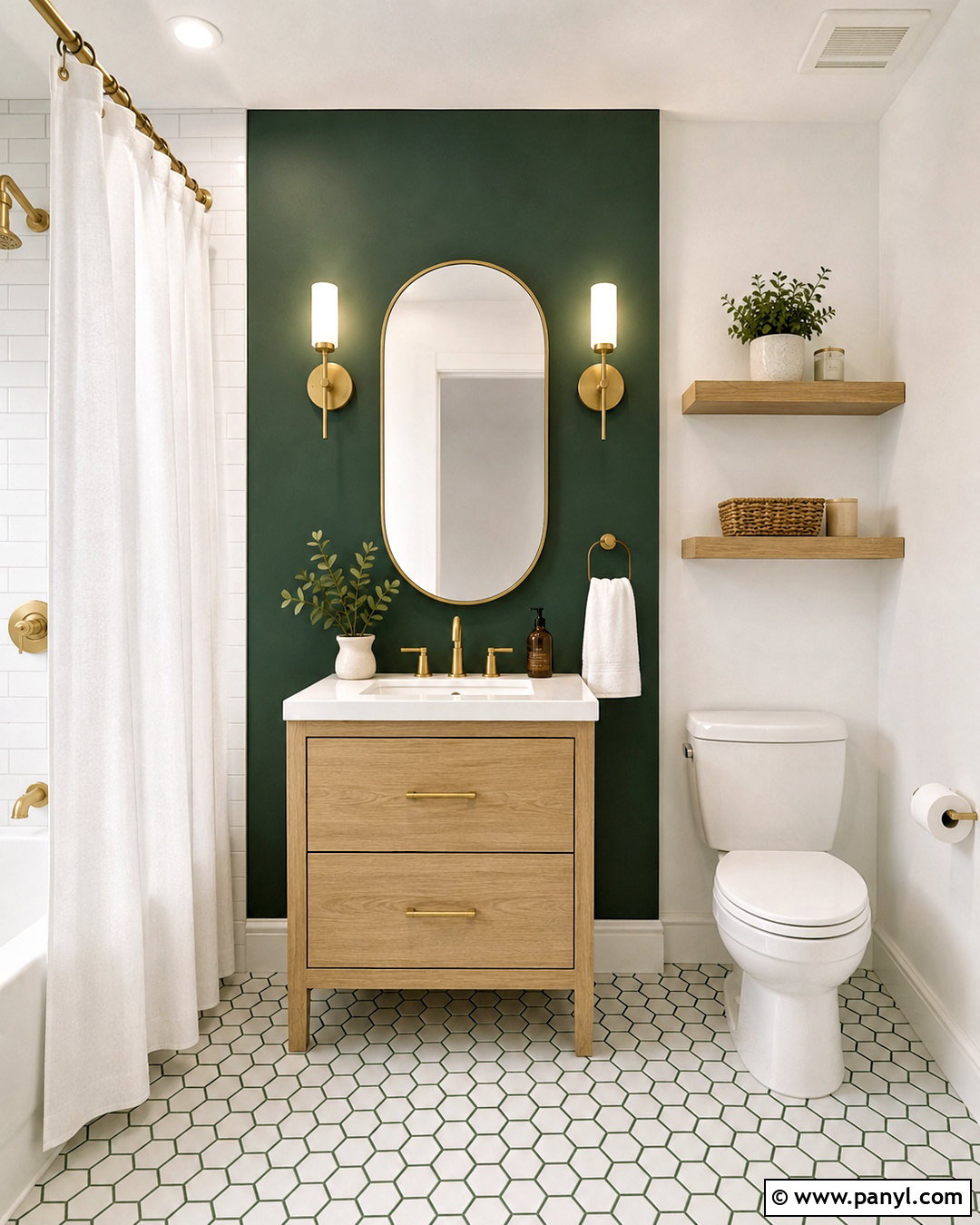 Dark Green And White Small Bathroom - 20 dark green and white bathroom ideas