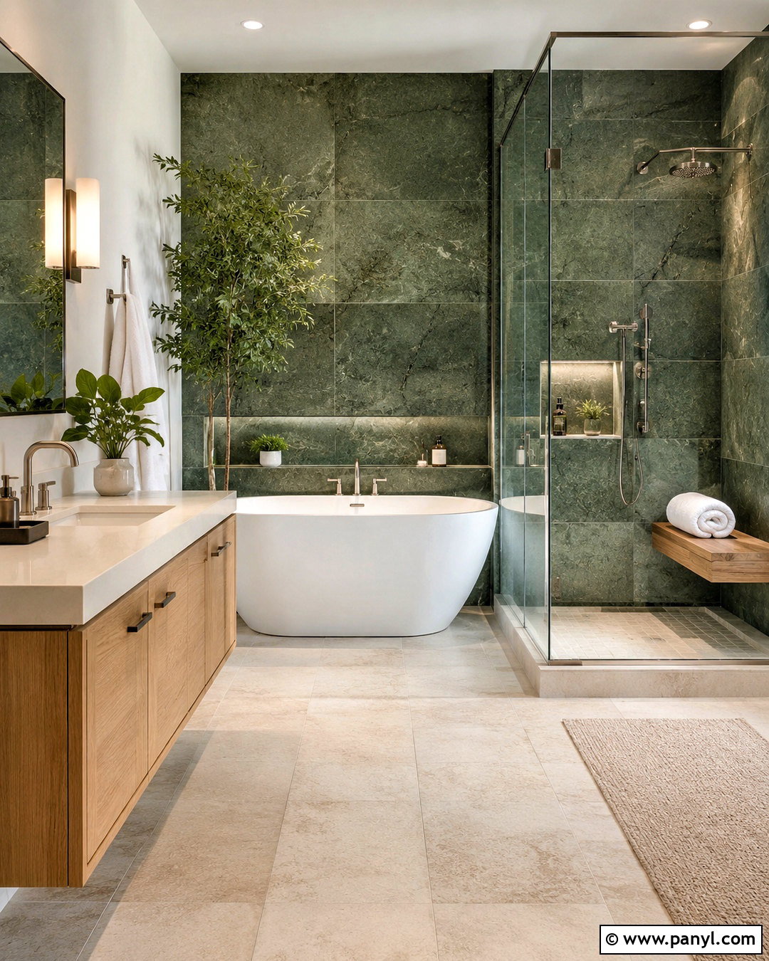 Dark Green And White Spa Bathroom - 20 dark green and white bathroom ideas