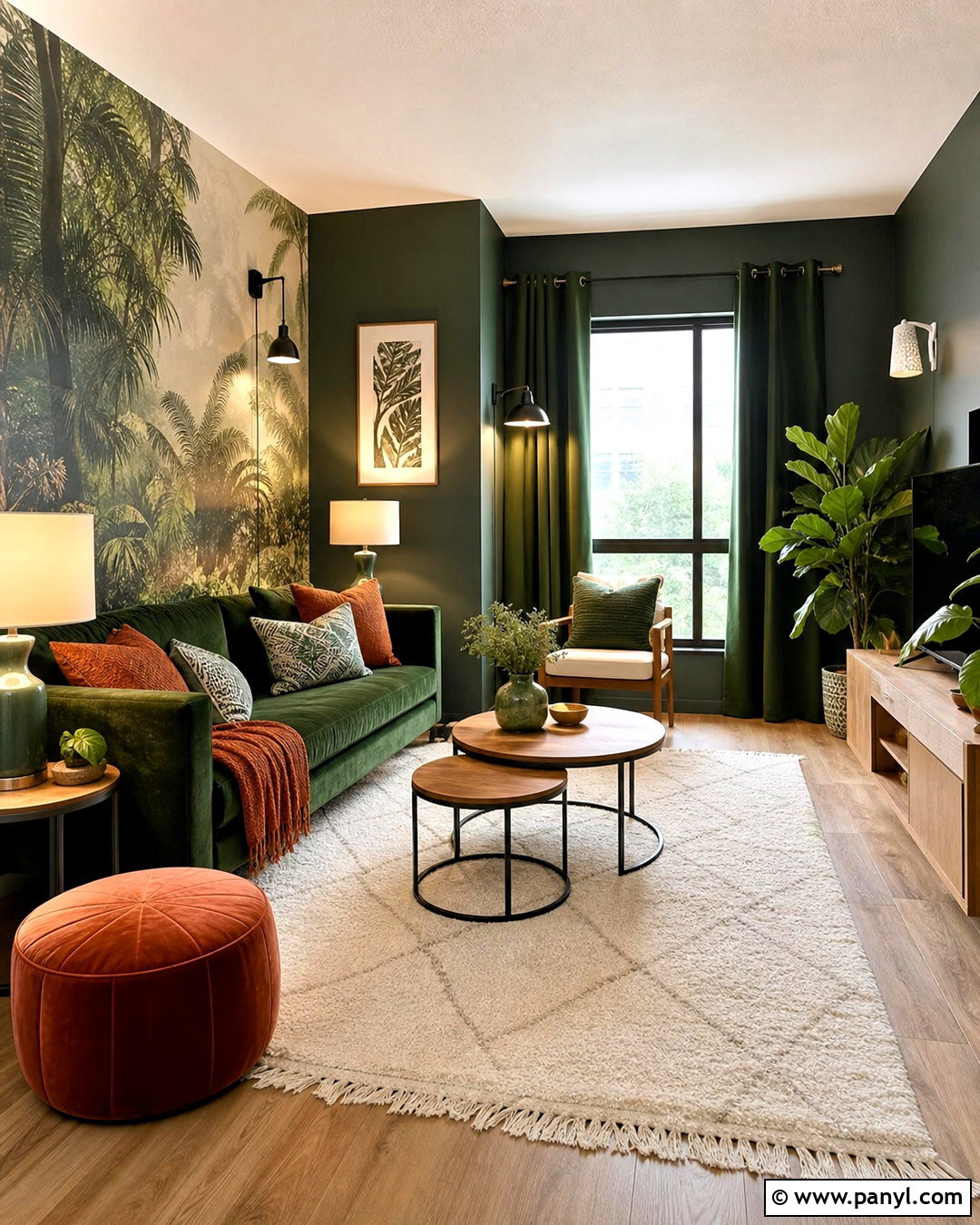 Dark Green Apartment With Removable Decor - 20 dark green interior ideas