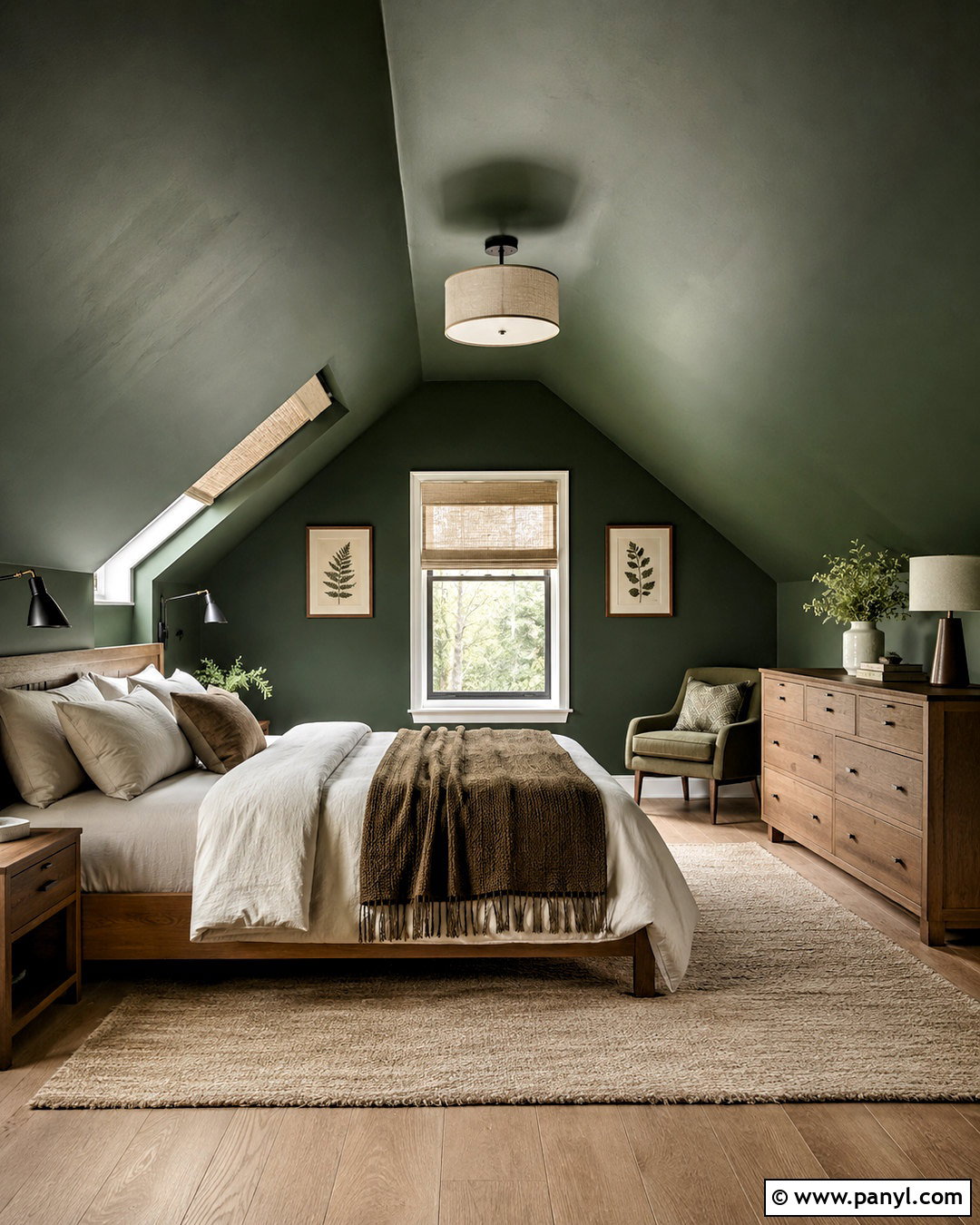 Dark Green Attic Walls And Ceiling - 20 dark walls and ceiling ideas