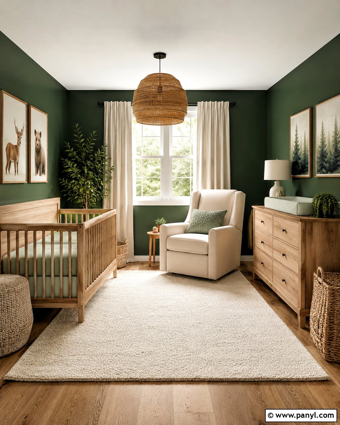 Dark Green Baby Room - 20 dark baby room ideas