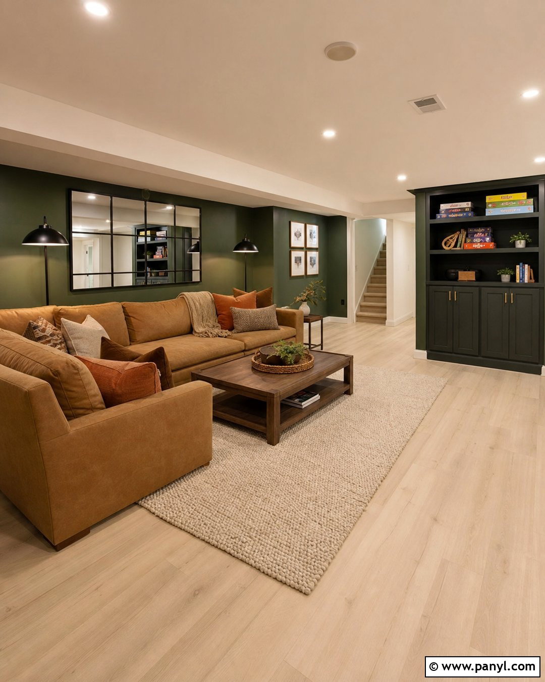 Dark Green Basement Lounge Accent Wall - 45 dark green accent wall ideas