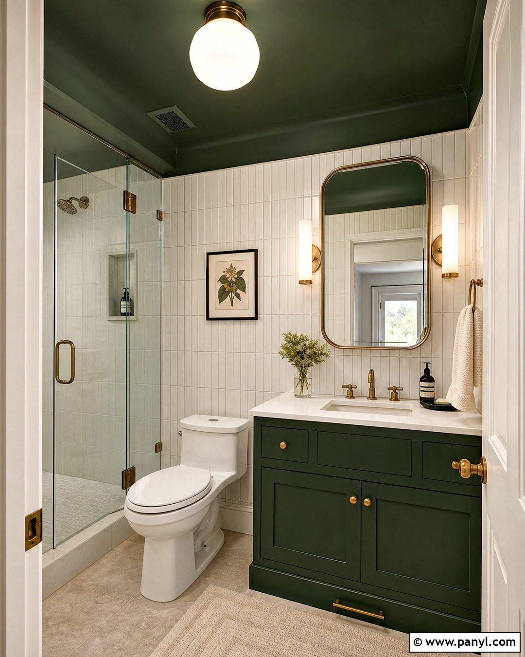 Dark Green Bathroom Ceiling - 20 small dark green bathroom ideas