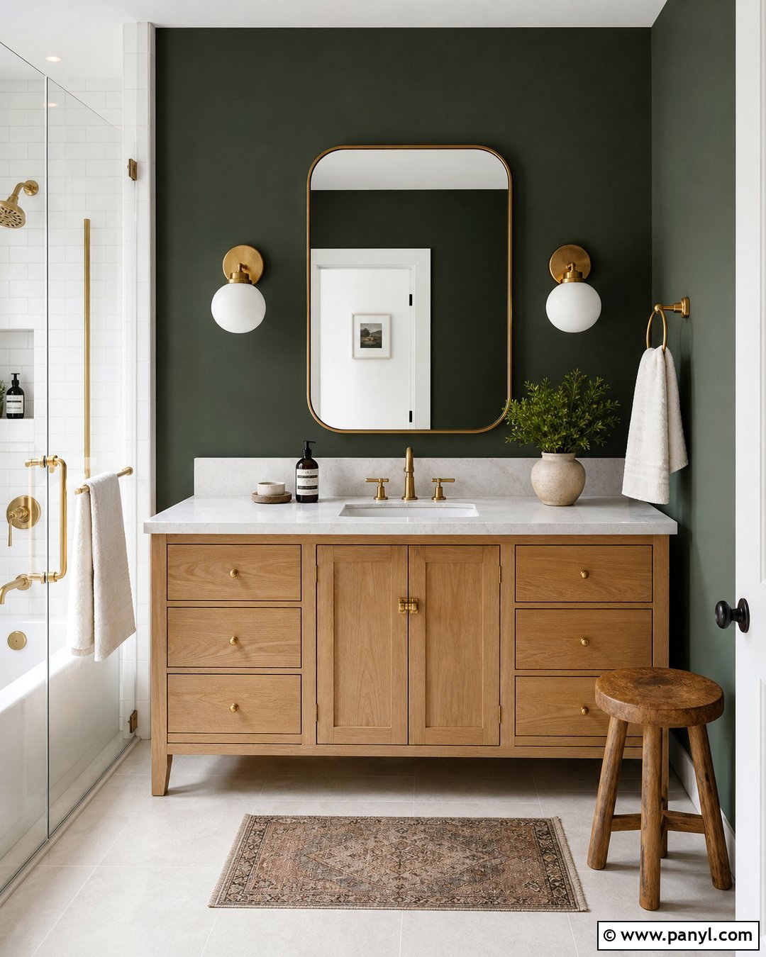 Dark Green Bathroom Vanity Wall - 45 dark green accent wall ideas