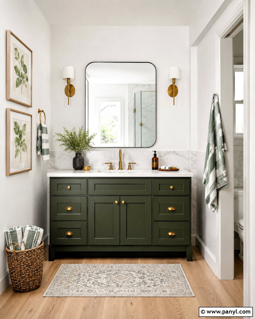 Dark Green Bathroom Vanity With White Walls - 20 dark green bathroom decor ideas