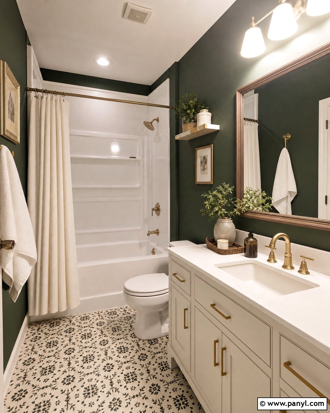 Dark Green Bathroom Walls On A Budget - 35 dark green bathroom walls