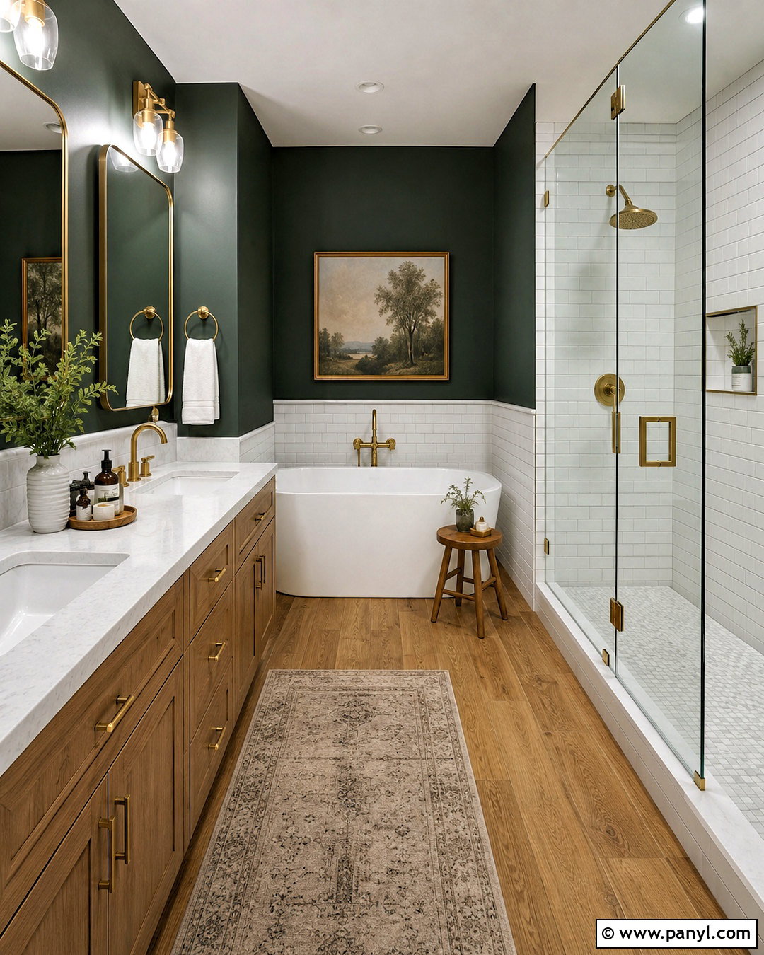 Dark Green Bathroom Walls With White Tile - 20 dark green and white bathroom ideas