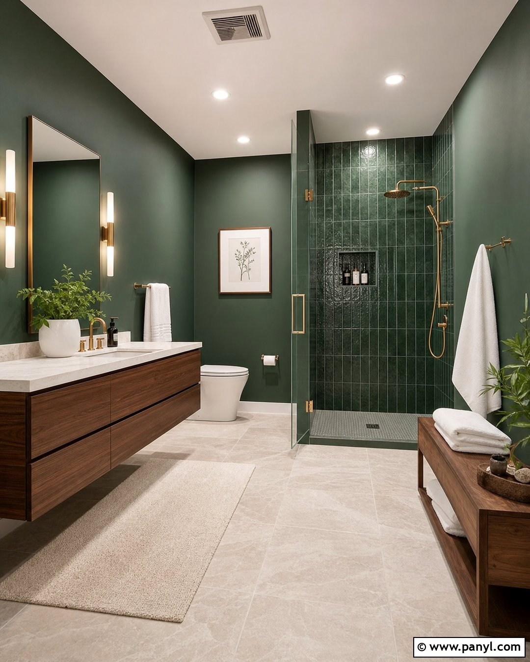 Dark Green Bathroom Walls - 35 Green Bathroom Walls