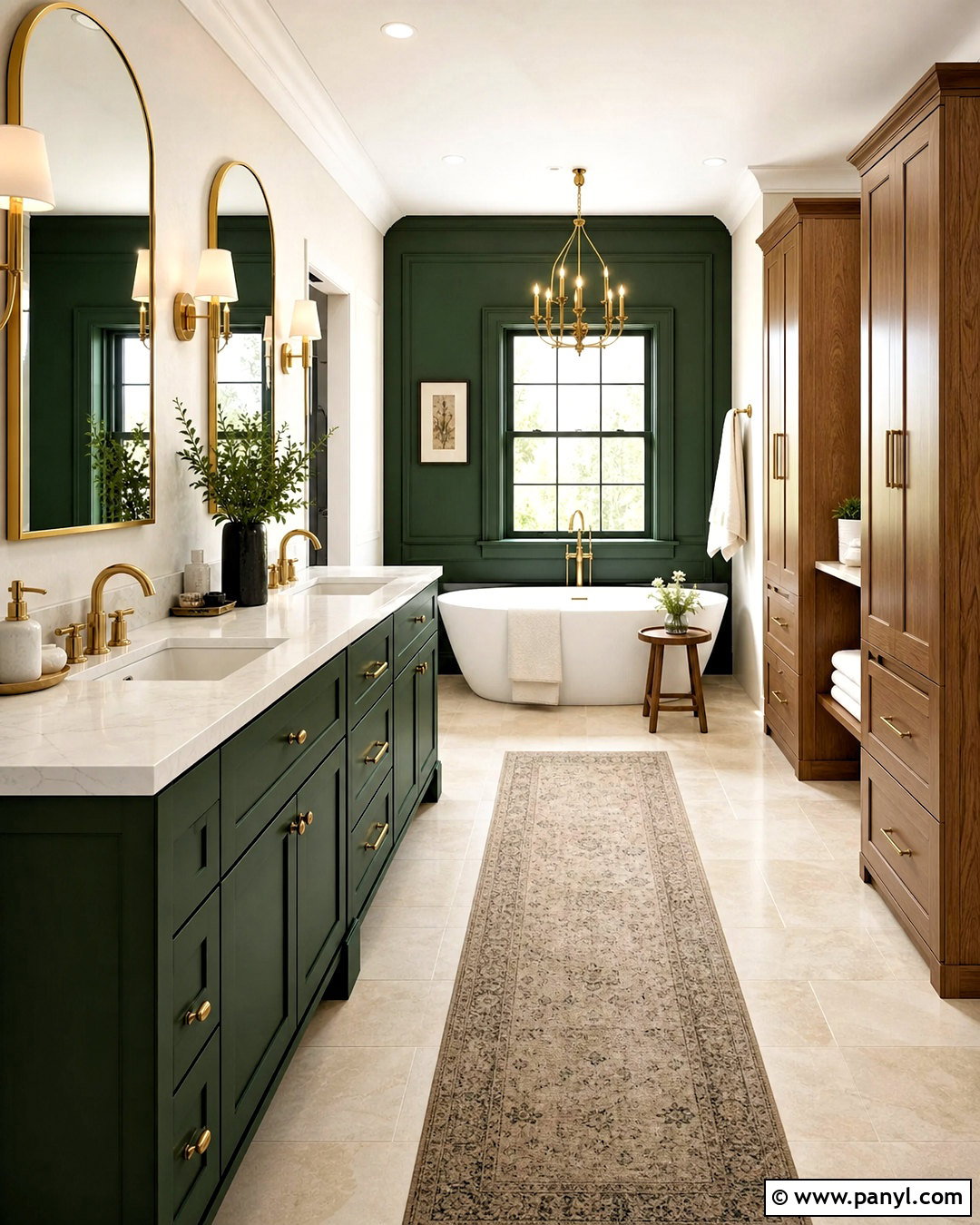 Dark Green Bathroom With Double Vanity - 20 dark green moody bathroom ideas