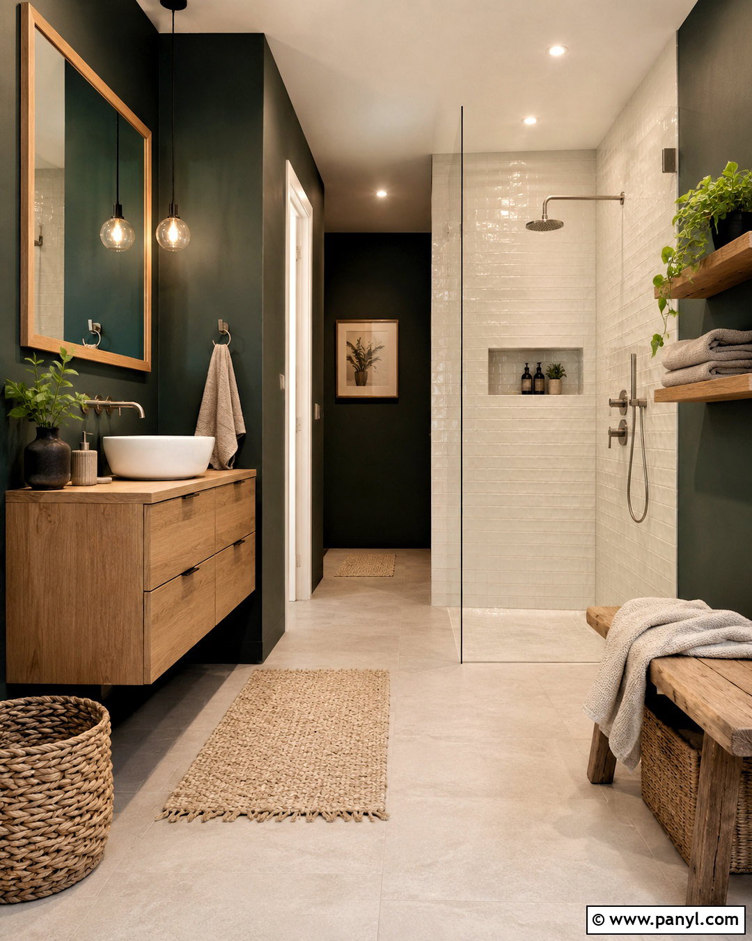 Dark Green Bathroom With Light Oak - 20 dark green bathroom decor ideas