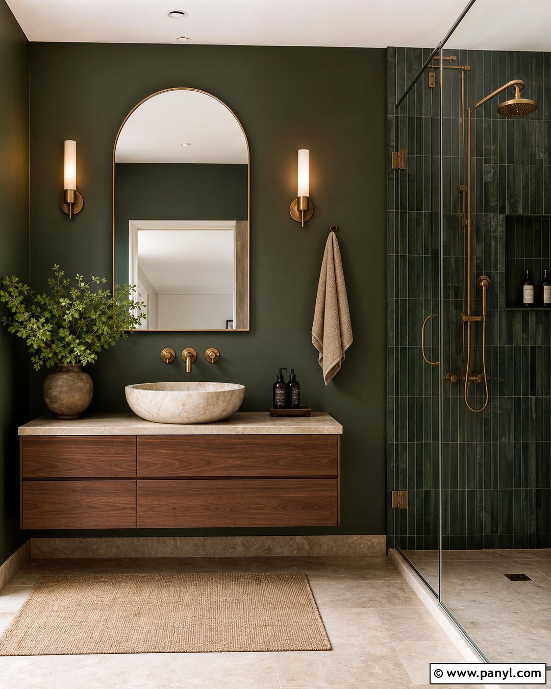 20 Modern Bathroom With Dark Walls And Marble Sink Ideas: Luxe