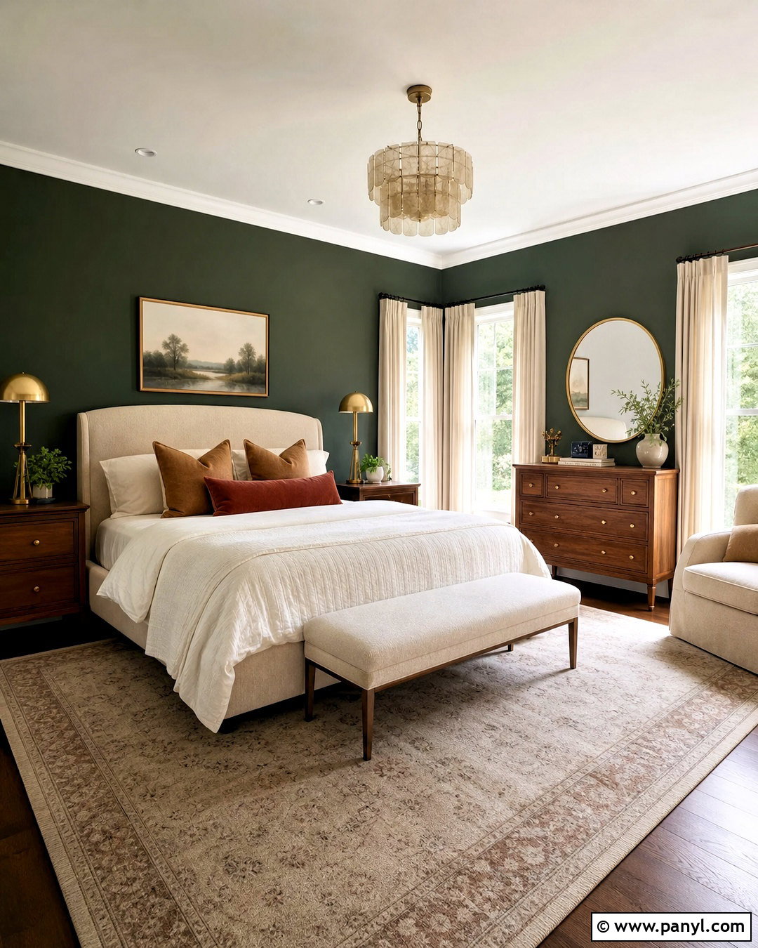 Dark Green Bedroom - 20 bedroom decor ideas