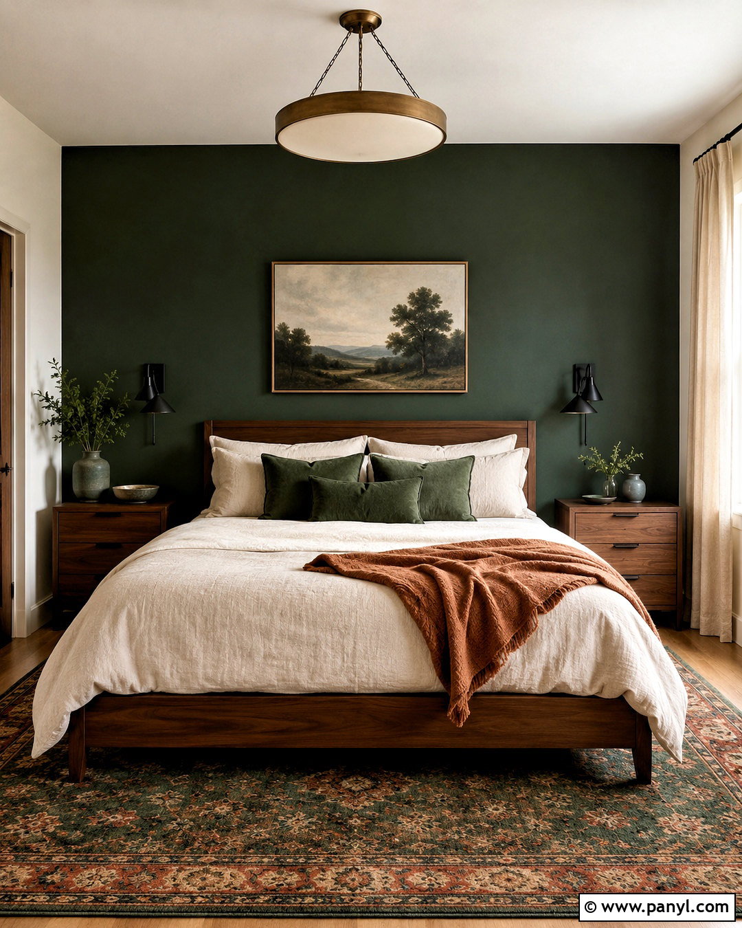 Dark Green Bedroom Accent Wall - 20 dark green moody bedroom ideas