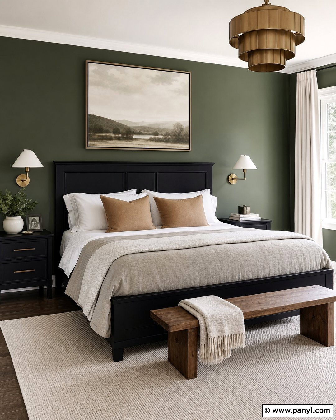Dark Green Bedroom Walls With Black Furniture - 35 Dark Green Painted Walls