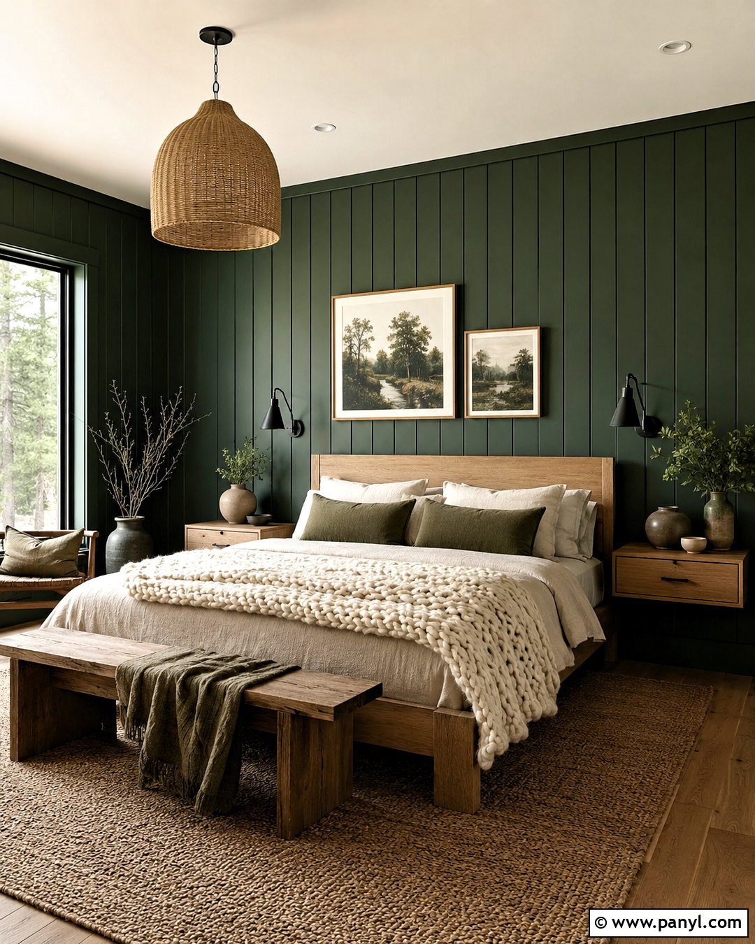 Dark Green Bedroom With Wood Paneling - 20 dark green moody bedroom ideas