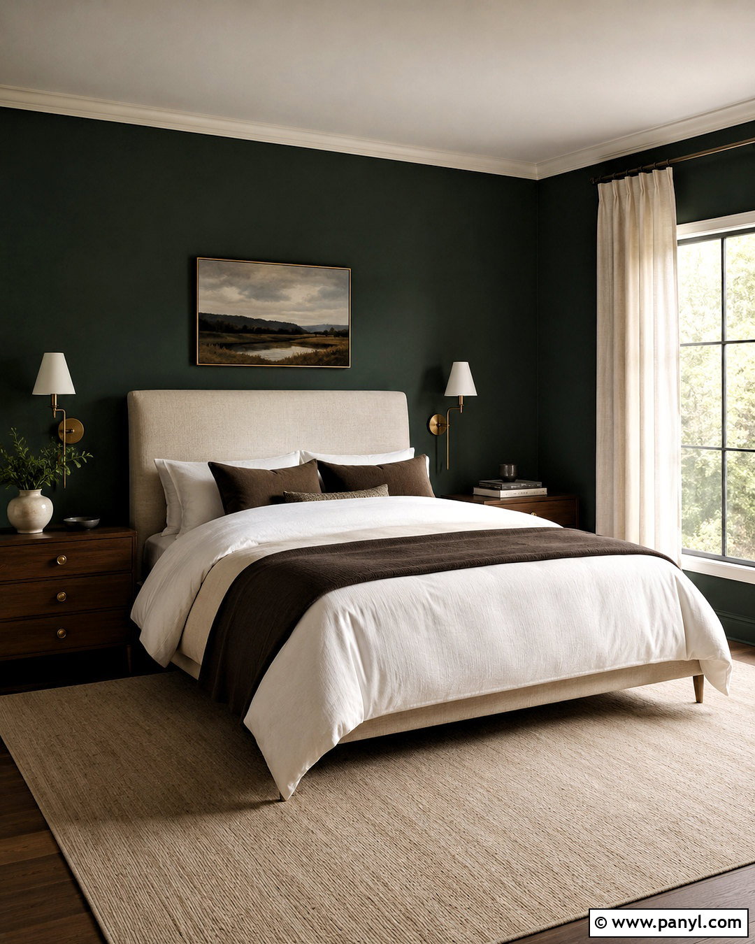 Dark Green Bedroom - 40 green wall room ideas