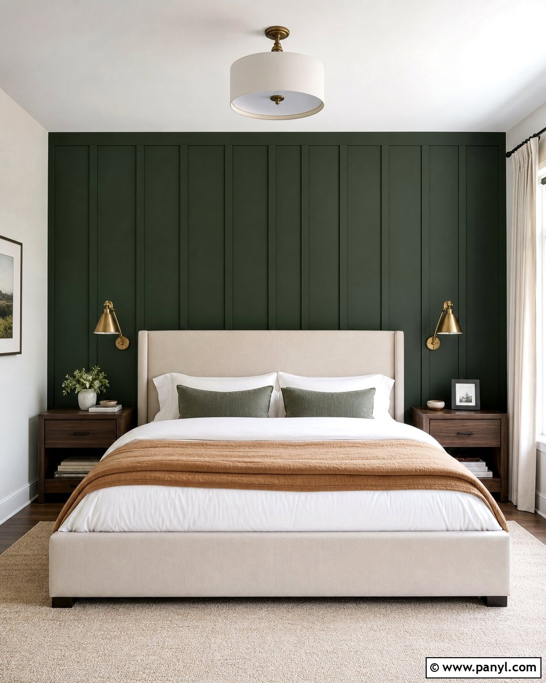 Dark Green Board And Batten Wall - 30 Accent Wall Green Ideas