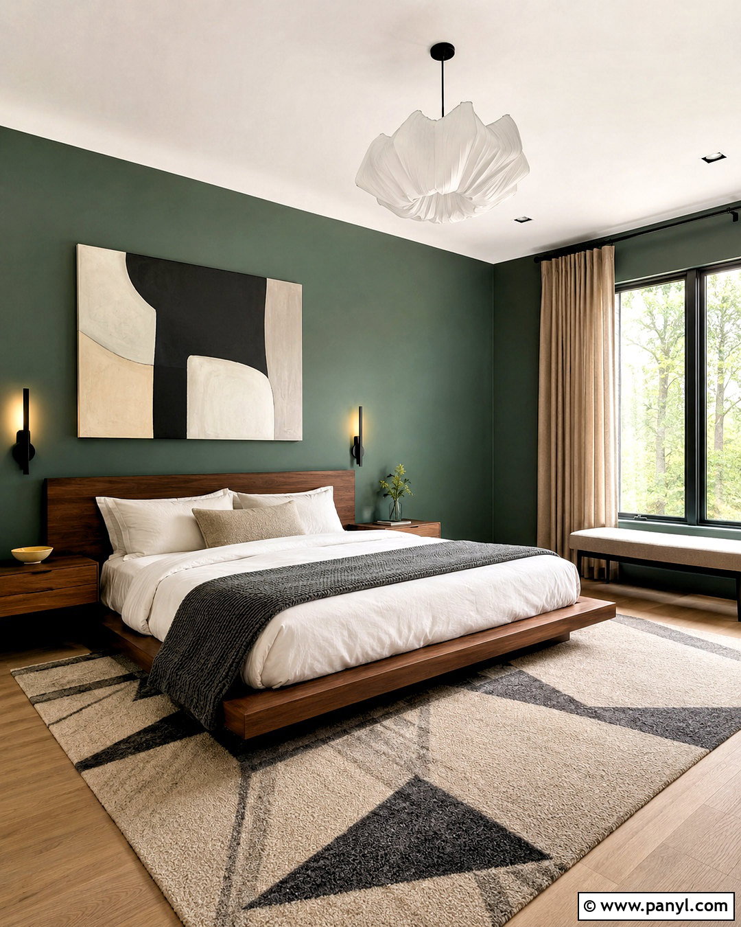 Dark Green Boho Bedroom - 20 dark green bedroom aesthetic ideas