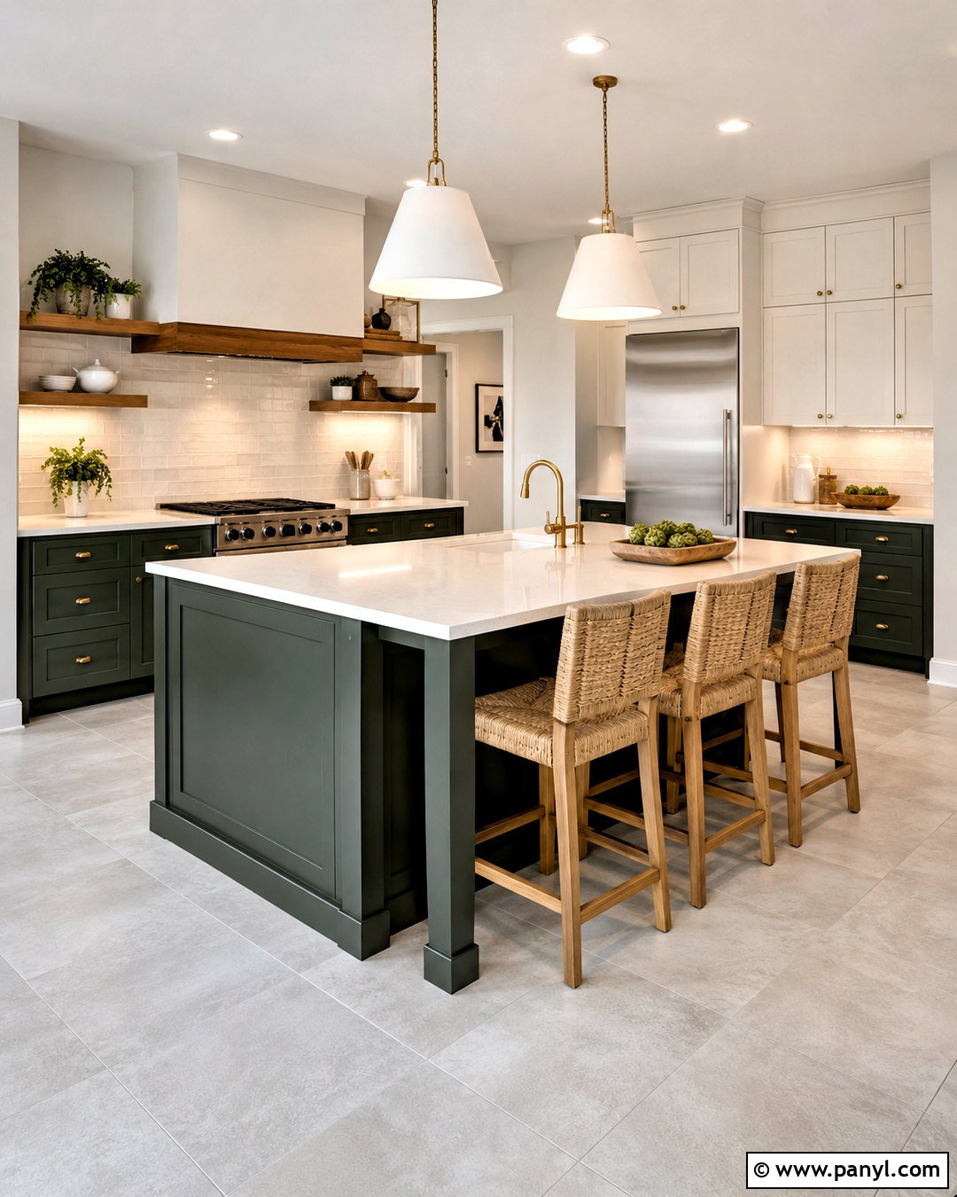 Dark Green Cabinets With Light Grey Floors - 20 light grey floors kitchen ideas