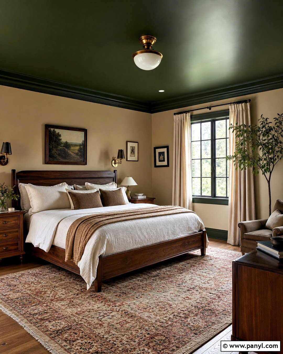 Dark Green Ceiling Bedroom - 20 green ceiling bedroom ideas