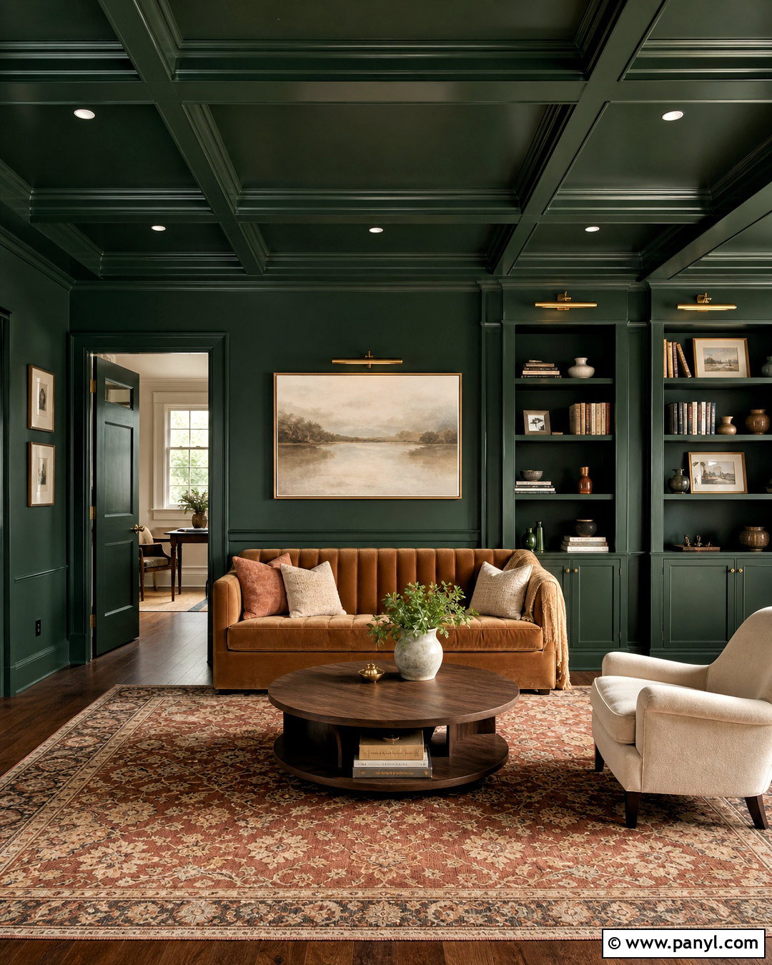 Dark Green Ceiling Color Drench - 20 dark green ceiling ideas