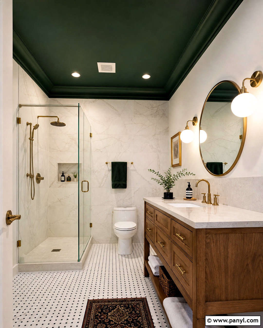 Dark Green Ceiling Marble Bathroom - 20 dark green ceiling ideas