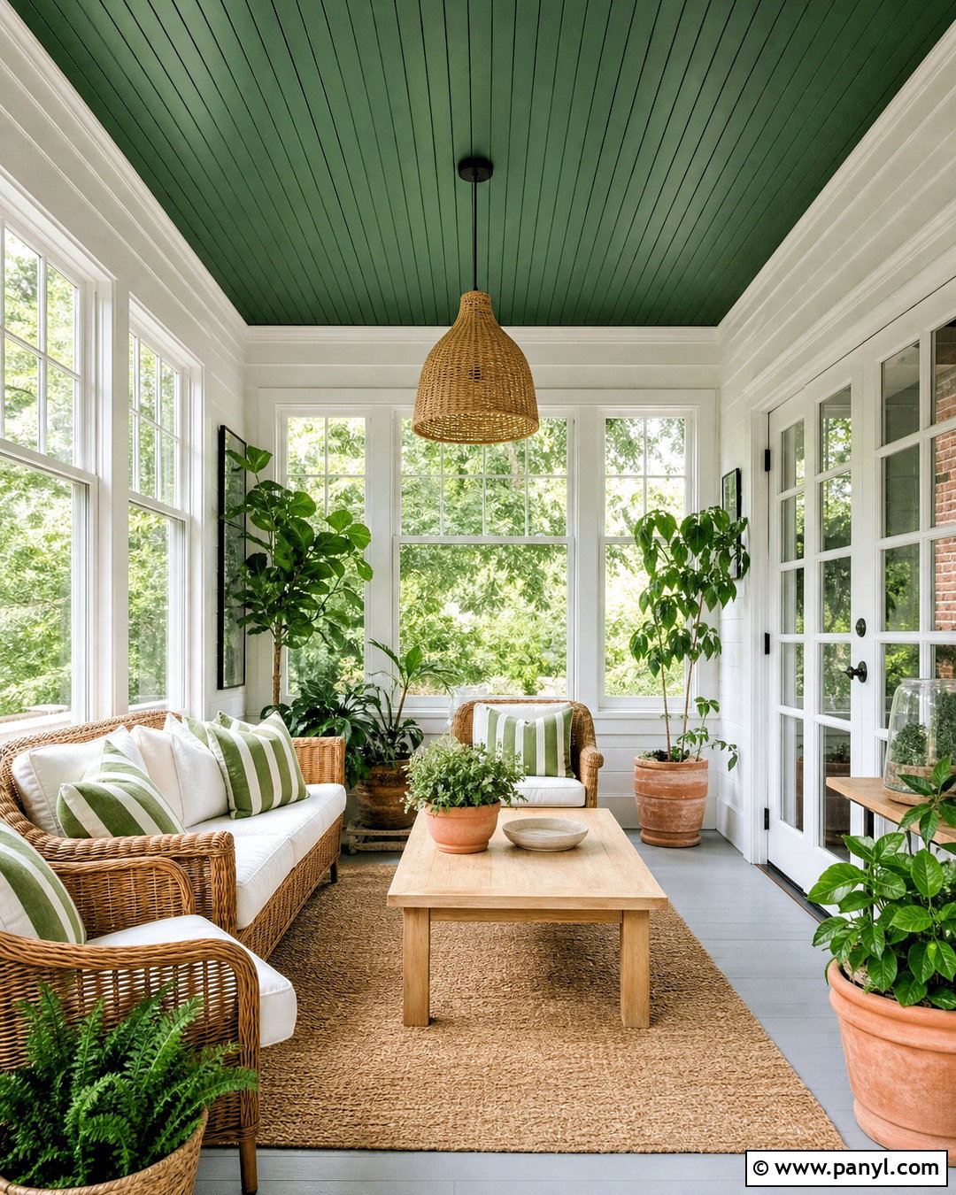 Dark Green Ceiling Sunroom - 20 dark green ceiling ideas