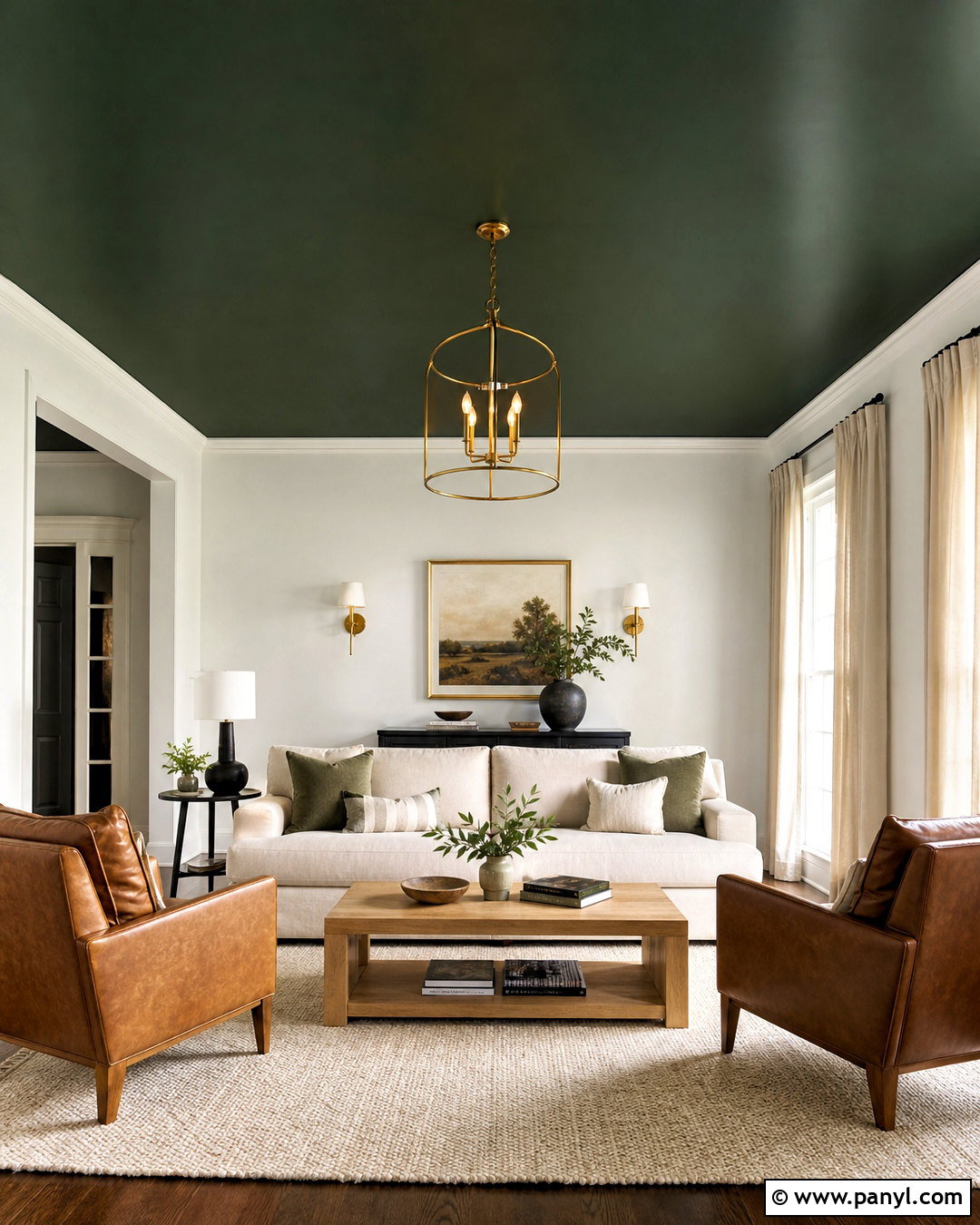 Dark Green Ceiling With White Walls - 20 dark green ceiling ideas