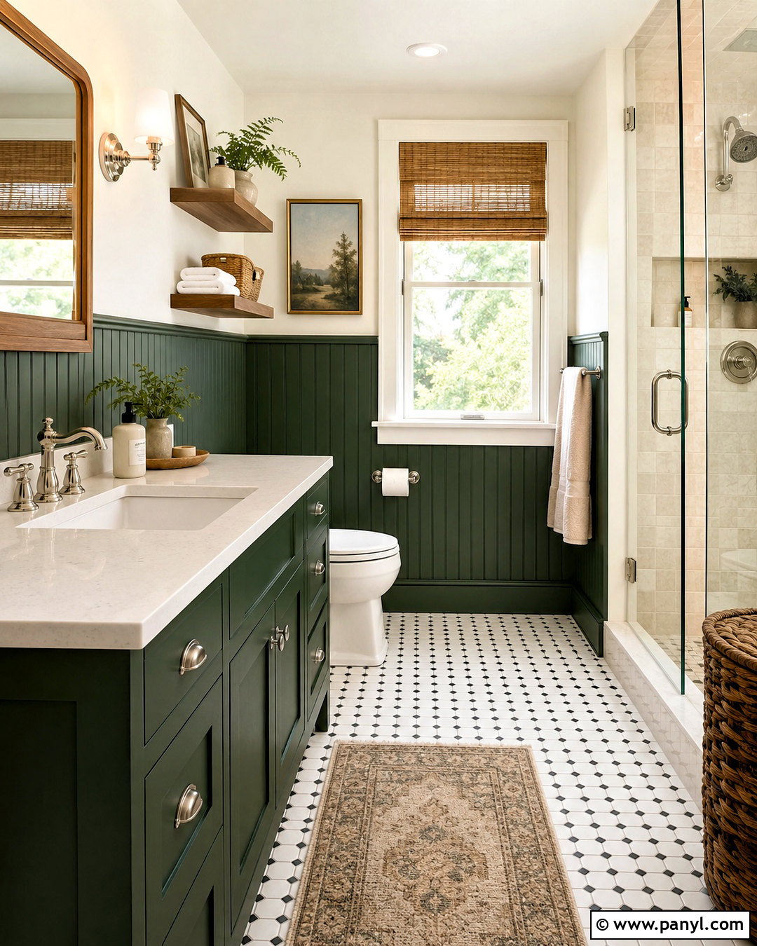 Dark Green Cottage Bathroom - 20 cottage bathroom ideas