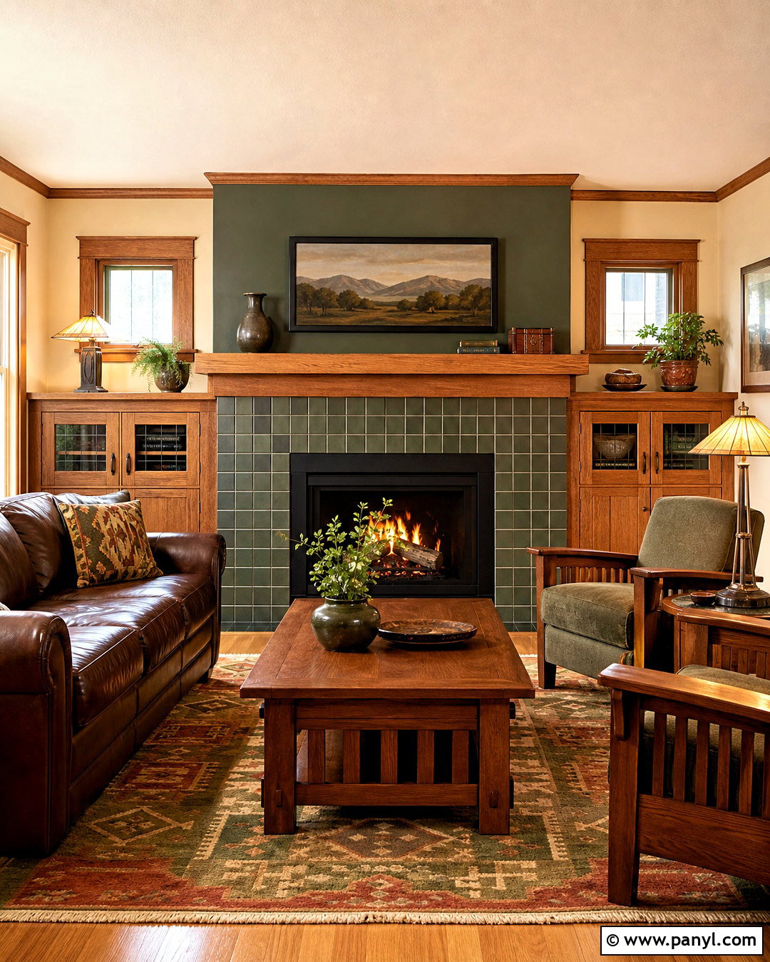 Dark Green Craftsman Fireplace - 20 dark green fireplace ideas