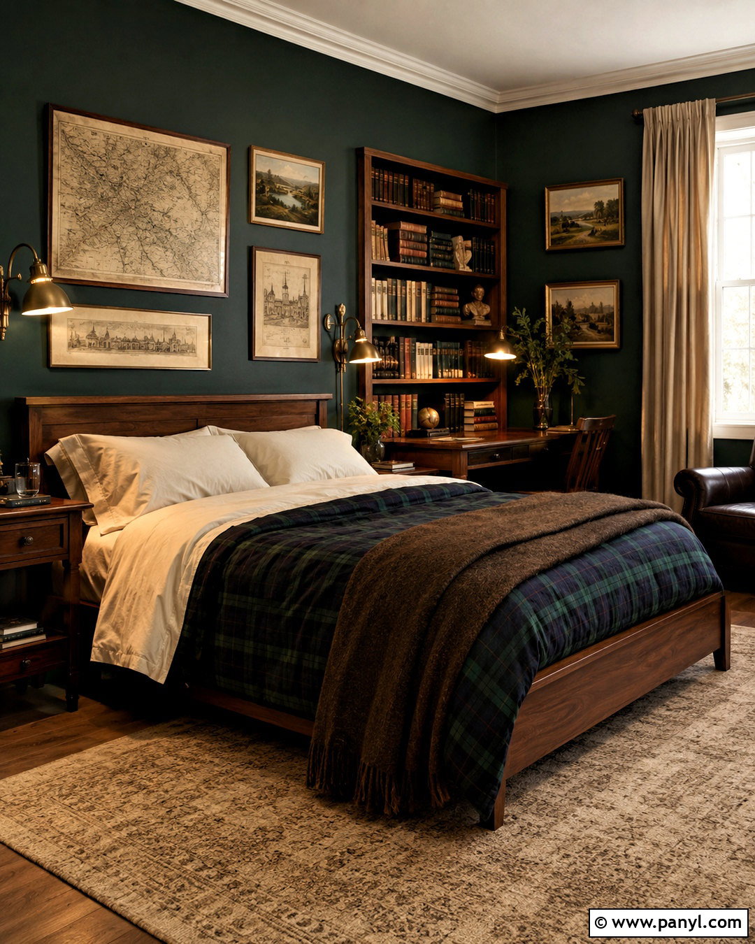 Dark Green Dark Academia Bedroom - 20 dark green walls bedroom ideas