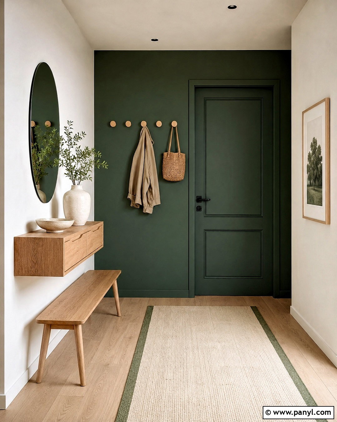 Dark Green Entryway With Minimal Decor - 20 dark green entryway ideas