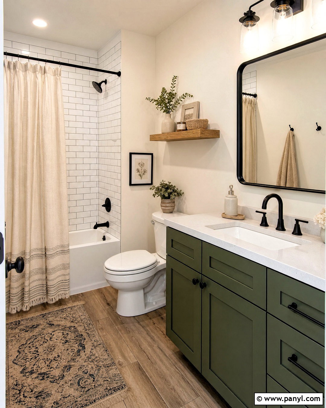Dark Green Farmhouse Bathroom - 20 small dark green bathroom ideas
