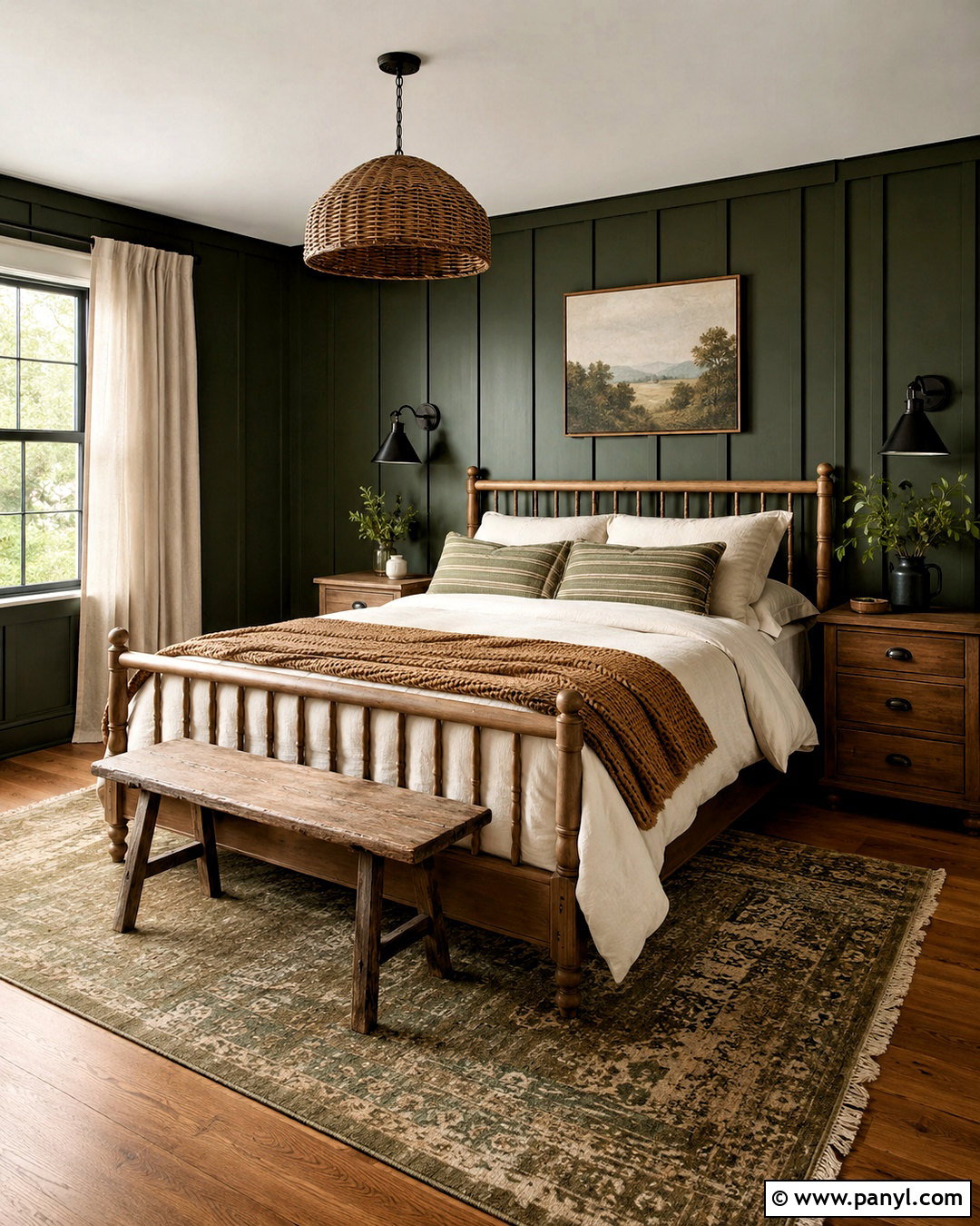 Dark Green Farmhouse Bedroom - 20 dark green moody bedroom ideas