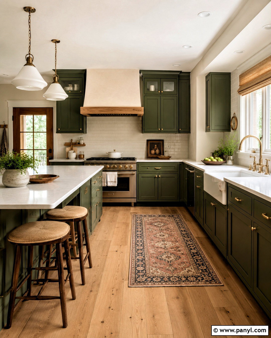Dark Green Farmhouse Kitchen - 20 moody kitchen ideas