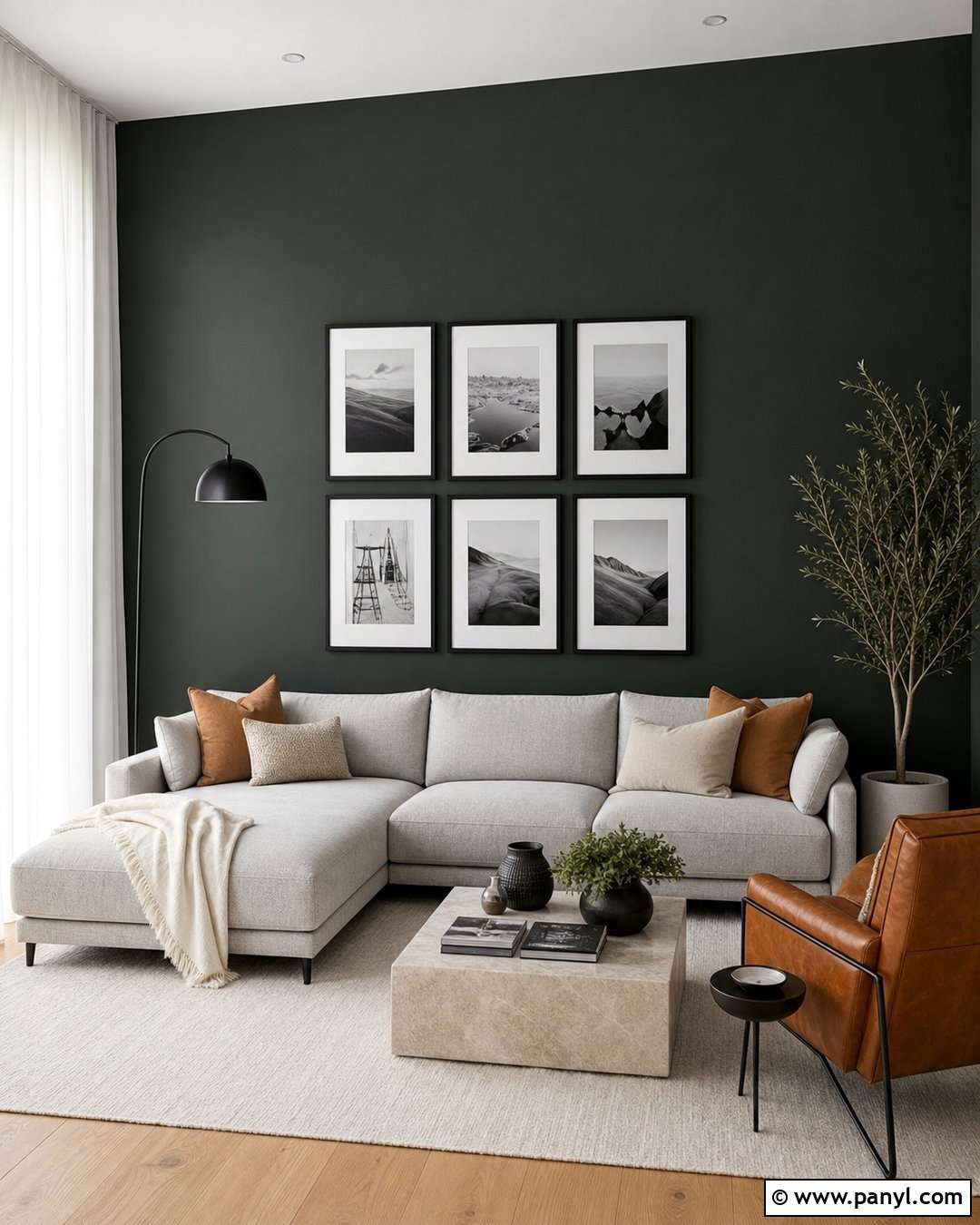 Dark Green Feature Wall With Black Accents - 30 dark green feature wall ideas