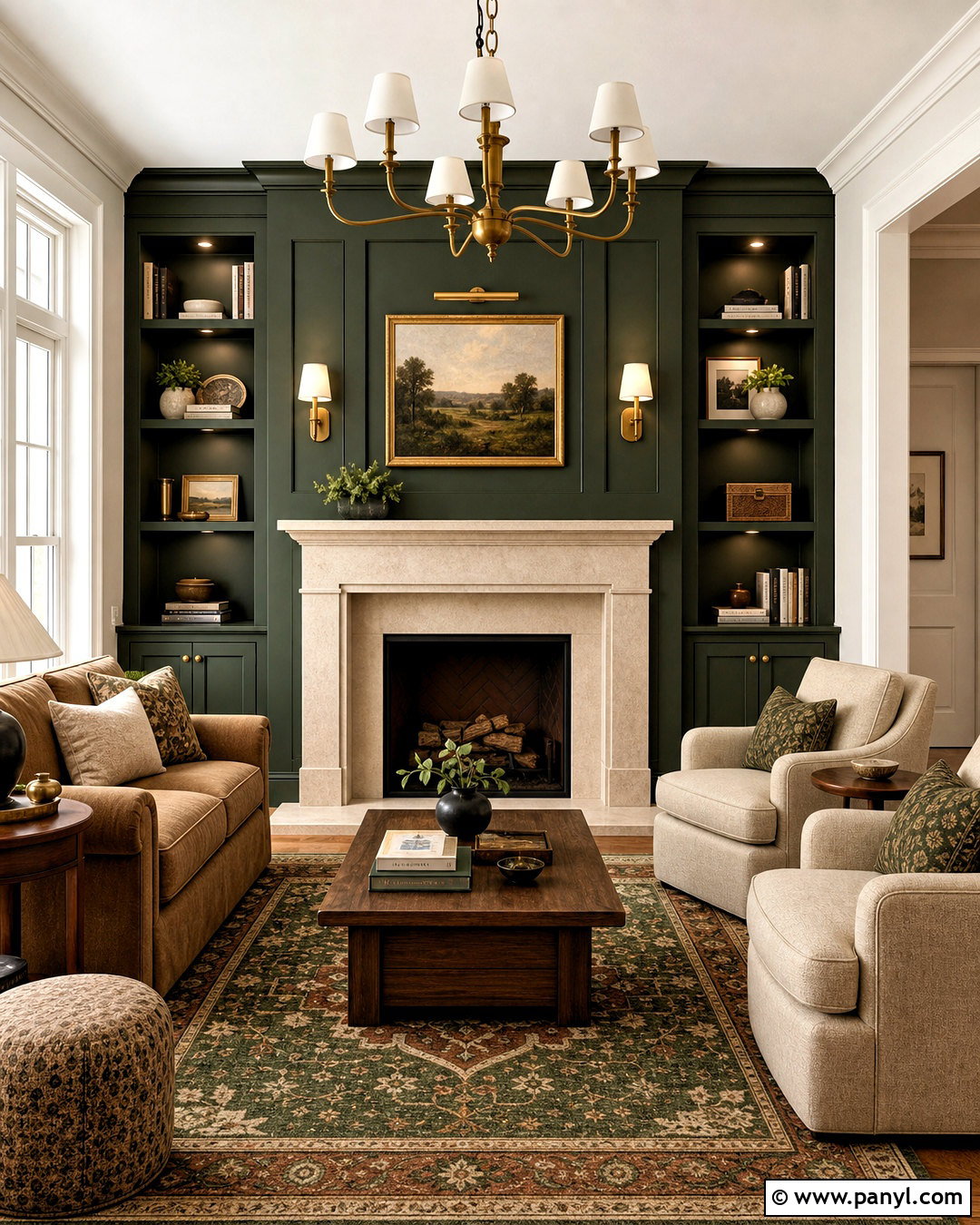 Dark Green Fireplace Accent Wall - 20 accent wall fireplace living room ideas