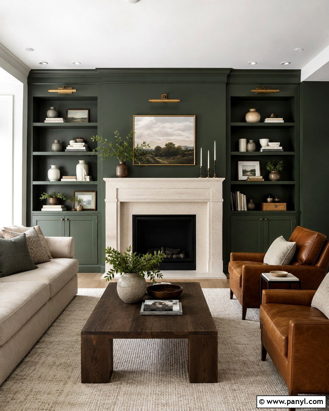 Dark Green Fireplace Accent Wall - 20 Best Green For Accent Wall Ideas