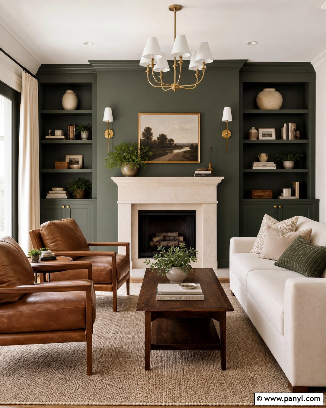 Dark Green Fireplace Wall - 30 dark green wall color ideas