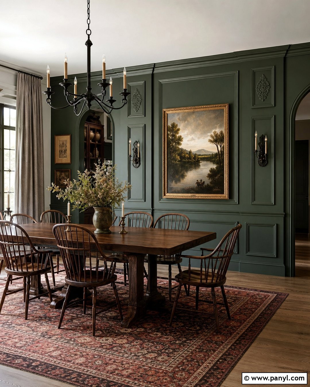 Dark Green Gothic Wall Molding - 30 Gothic Walls