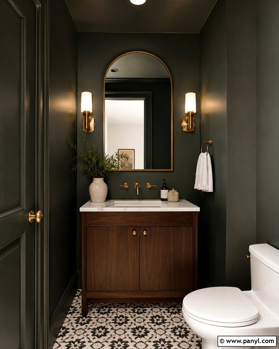 Dark Green Gray Powder Room - 20 Green Gray Wall Paint Ideas