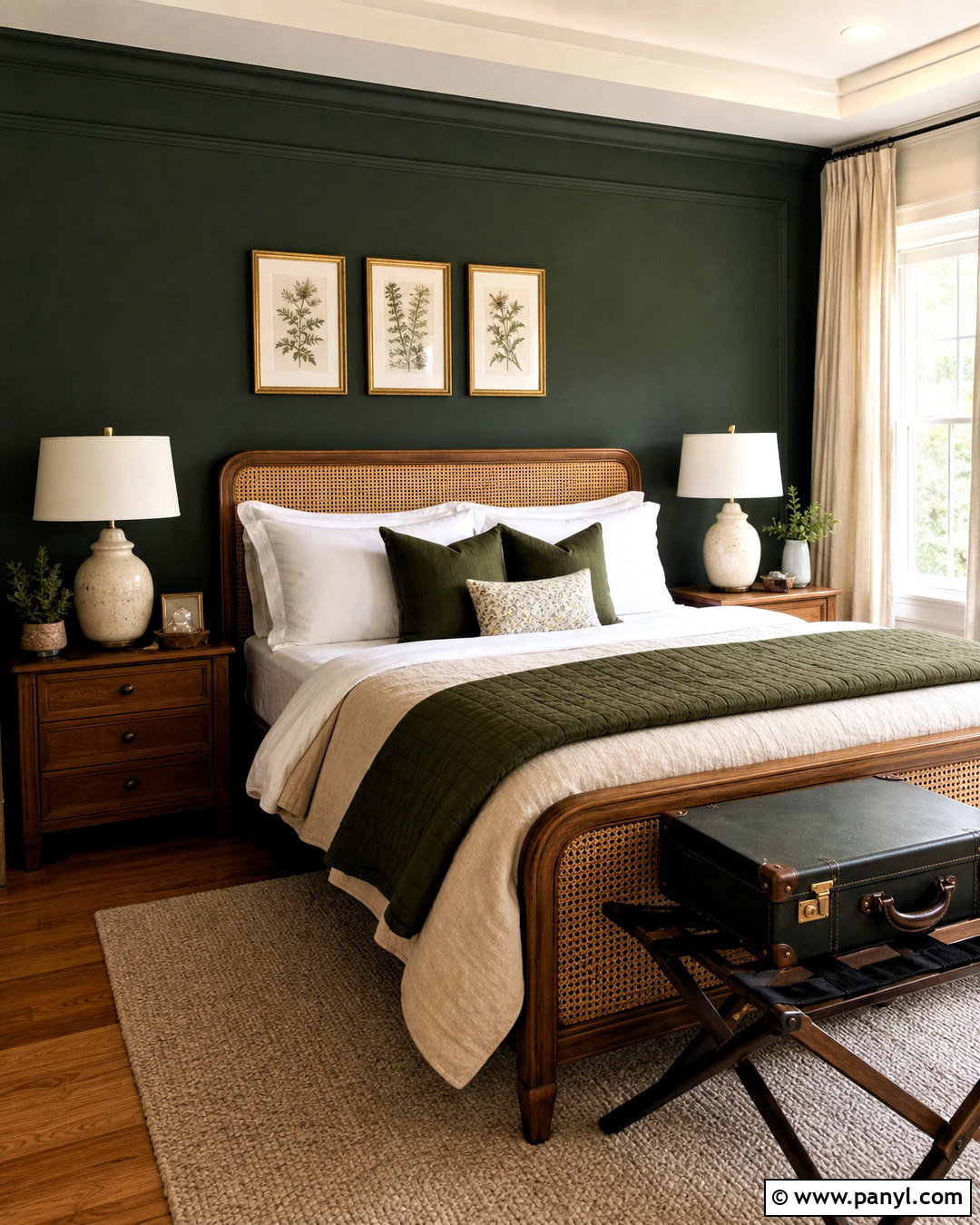 Dark Green Guest Bedroom - 20 green color room ideas
