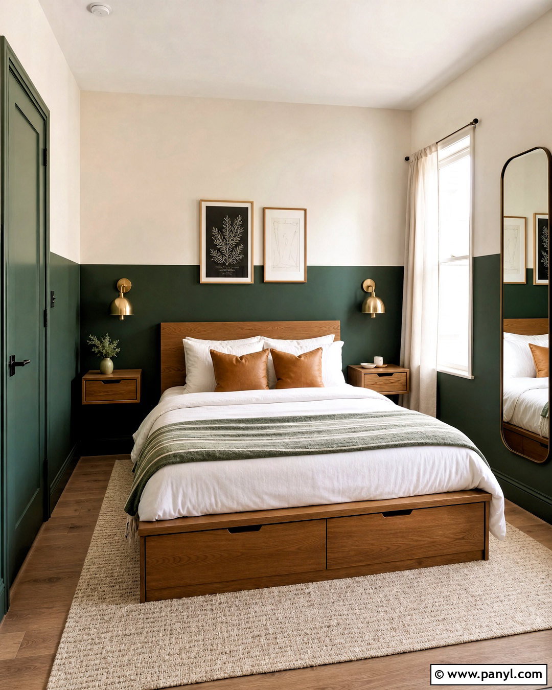 Dark Green Half Wall Small Bedroom - 20 half wall bedroom ideas