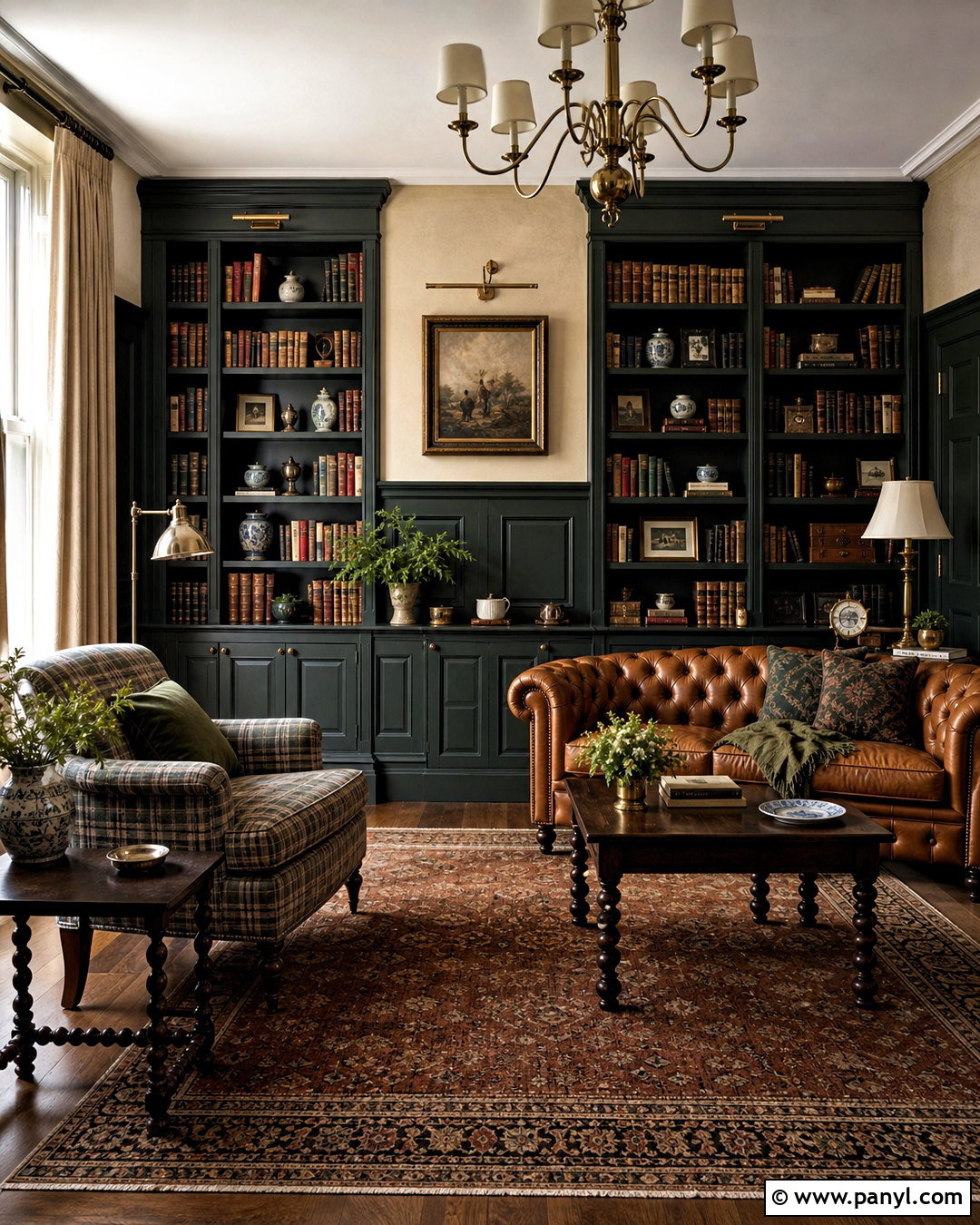 Dark Green High Wainscoting Library - 20 high wainscoting ideas
